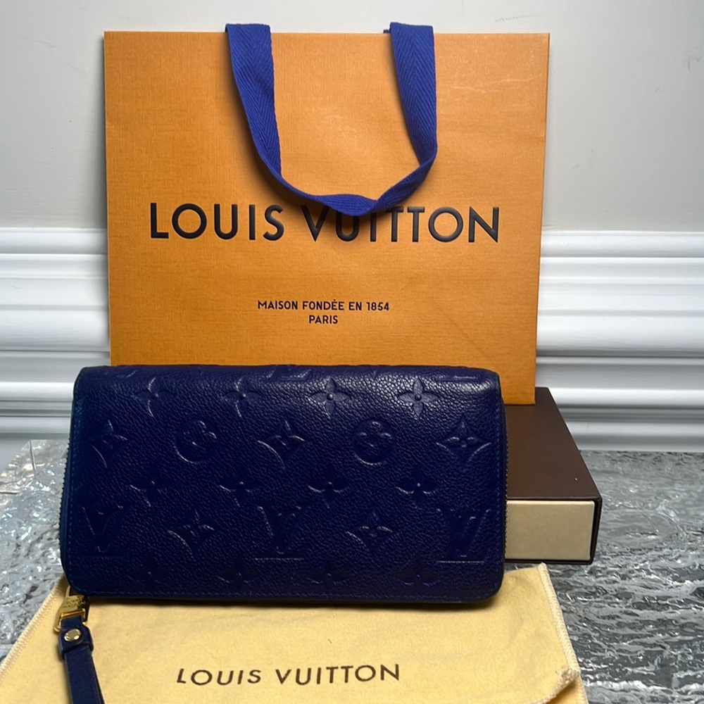 Louis Vuitton Navy Blue Empriente Zipper Long Wallet